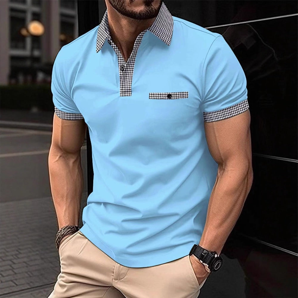 Men's Short Sleeve Polo Shirt Summer Bestseller Color-Block Polo