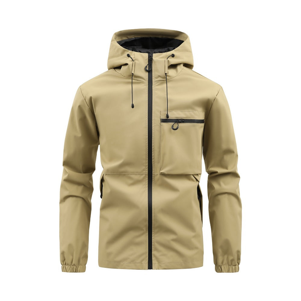 New Men's Multi-Pocket Workwear Hooded Outdoor Jacket
