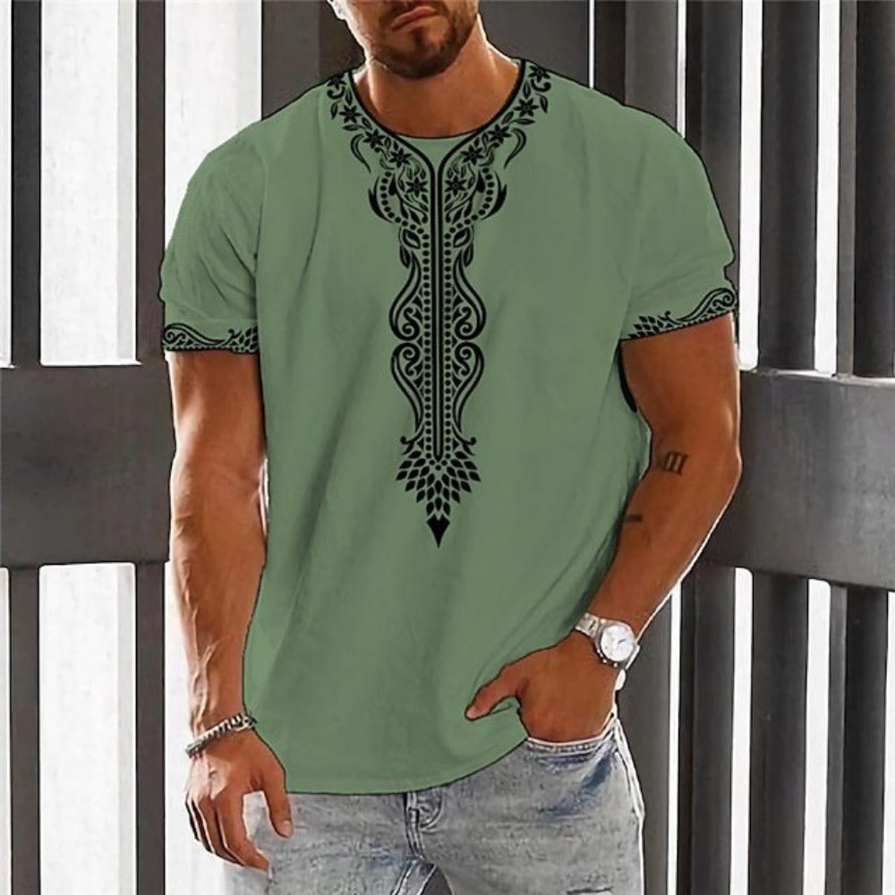 Savior Cross Warrior 3D Print Men's Breathable Round-Neck Tee