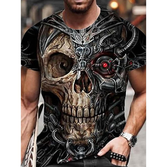 Wolf 3D Print Men's Classic Oversized Summer Sportswear Tee