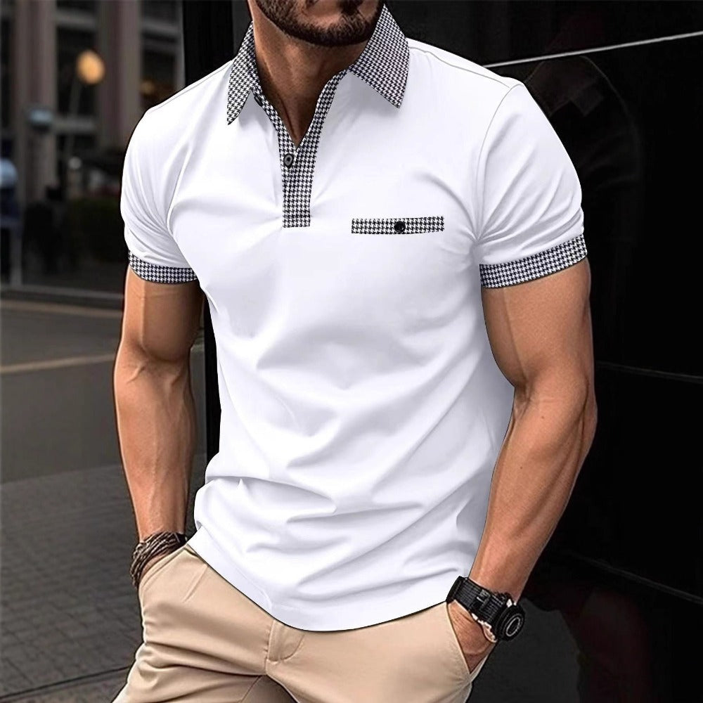 Men's Short Sleeve Polo Shirt Summer Bestseller Color-Block Polo