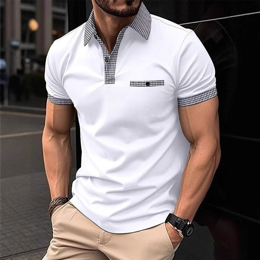 Men's Short Sleeve Polo Shirt Summer Bestseller Color-Block Polo