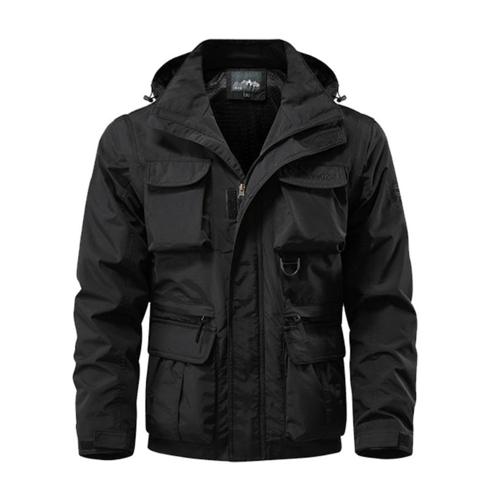Euro-Size Men's Multi-Pocket Workwear Hooded Casual Jacket