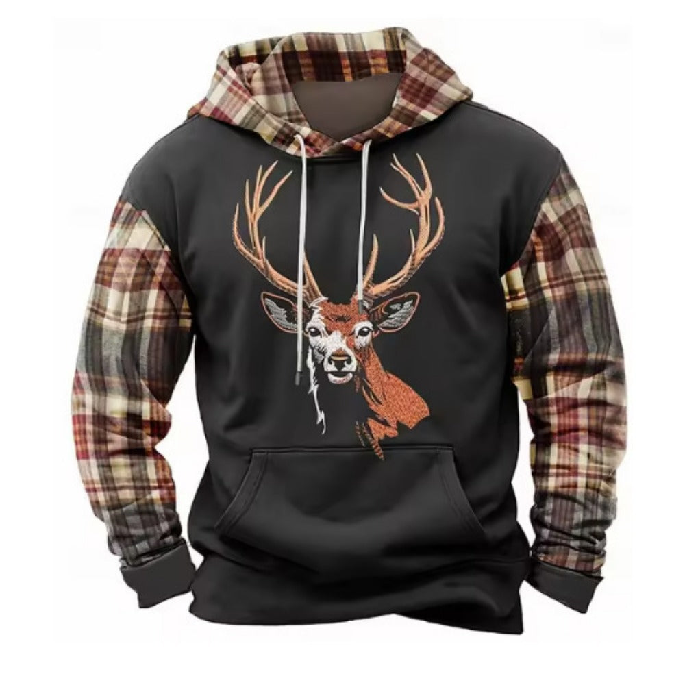 Men's Camo Sportswear Hoodie 3D Digital Print Deer Pattern Oversized Casual