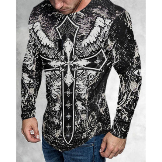 Retro Plaid Pattern 3D Digital Print Men's Loose Sportswear Tee