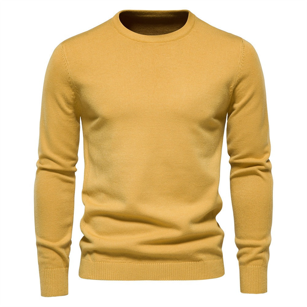 Muti-Color 2025 Fall & Winter Men’s Thick Sweater - Slim Fit Crew Neck Knit Pullover with High Elasticity