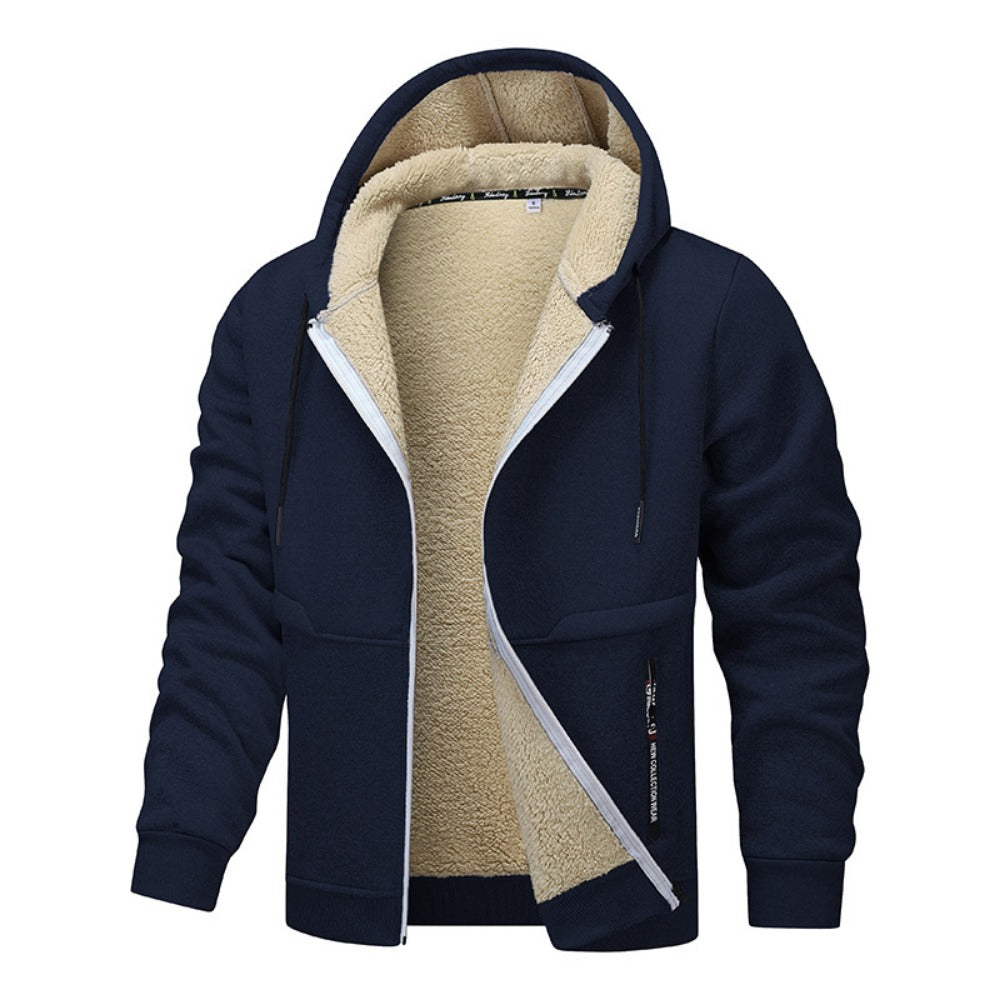 Thick Loose Sherpa Hoodie Work Jacket for Laborers