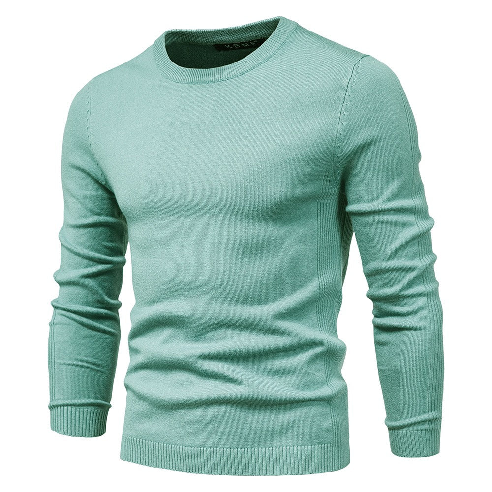 Muti-Color 2025 Fall & Winter Men’s Thick Sweater - Slim Fit Crew Neck Knit Pullover with High Elasticity