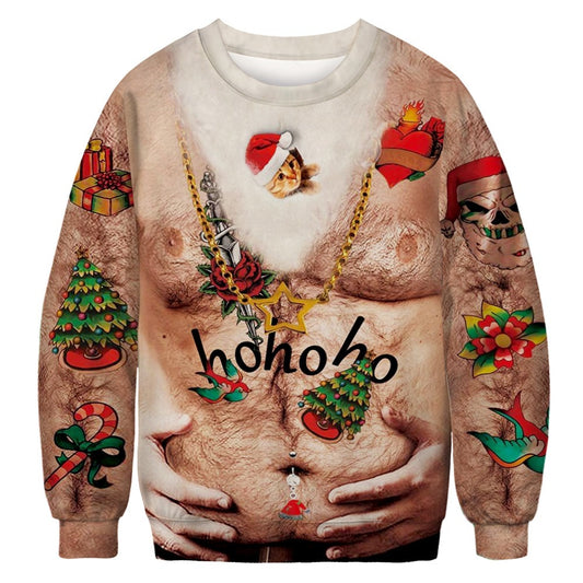 Christmas Grinch Round Neck Sweatshirt 3D Digital Print Unisex Long Sleeve Top
