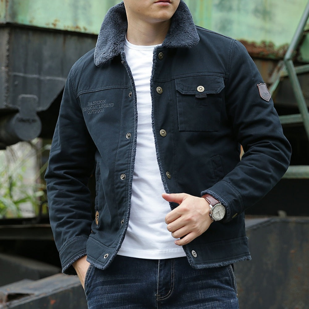 Men's Thick Cotton Padded Jacket Loose Oversized Winter Coat