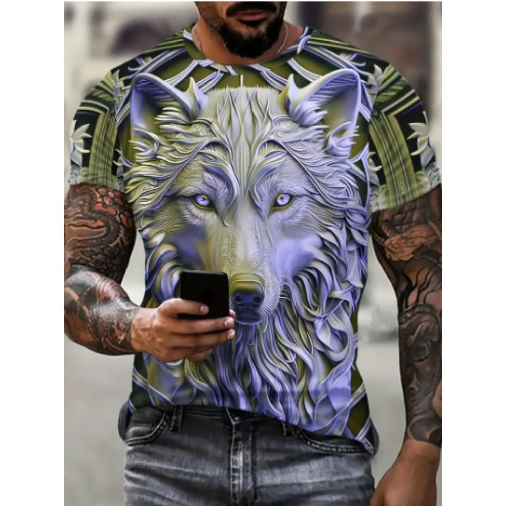Hot New Men's 3D Tiger Print Sporty Short-Sleeve Tee