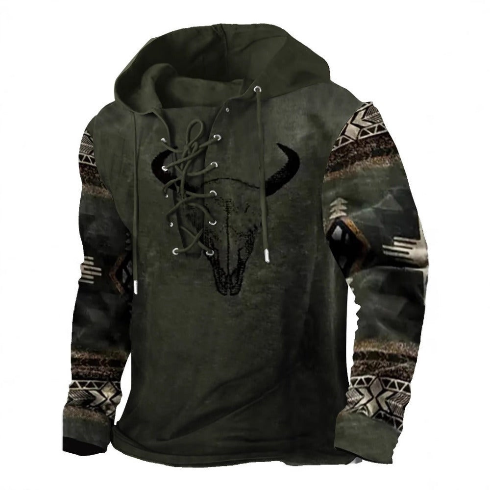 Fall Men's 3D Digital Print Hoodie Long Sleeve Jacket