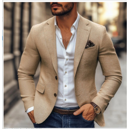 Men's Spring Casual Print DoubleBreasted Suit Jacket