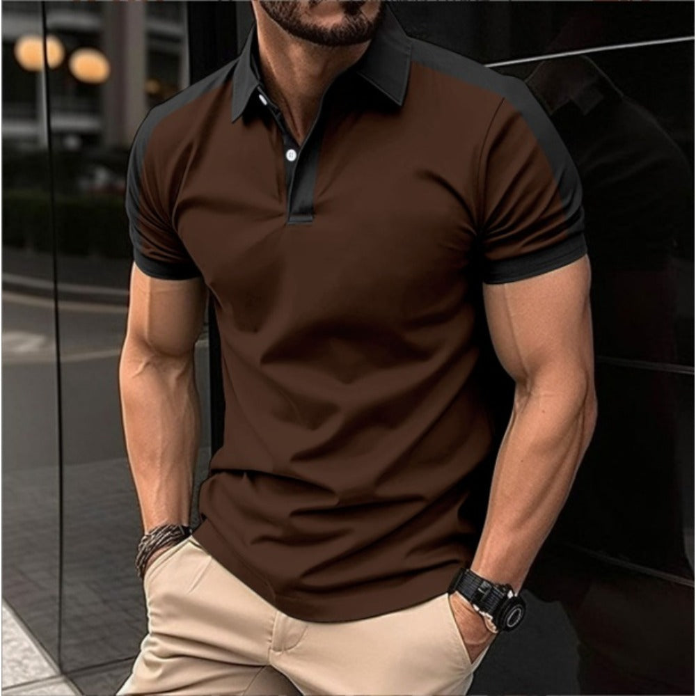New Independent Site Men's Wear Turn-Down Collar Fashion Digital Print Men's Casual Short Sleeve Polo Shirt