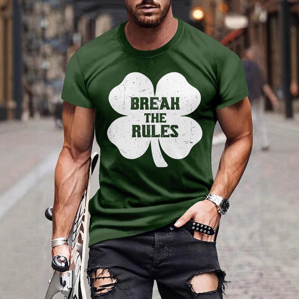 Men's Casual Round-Neck Sport T-Shirt Short-Sleeve Top