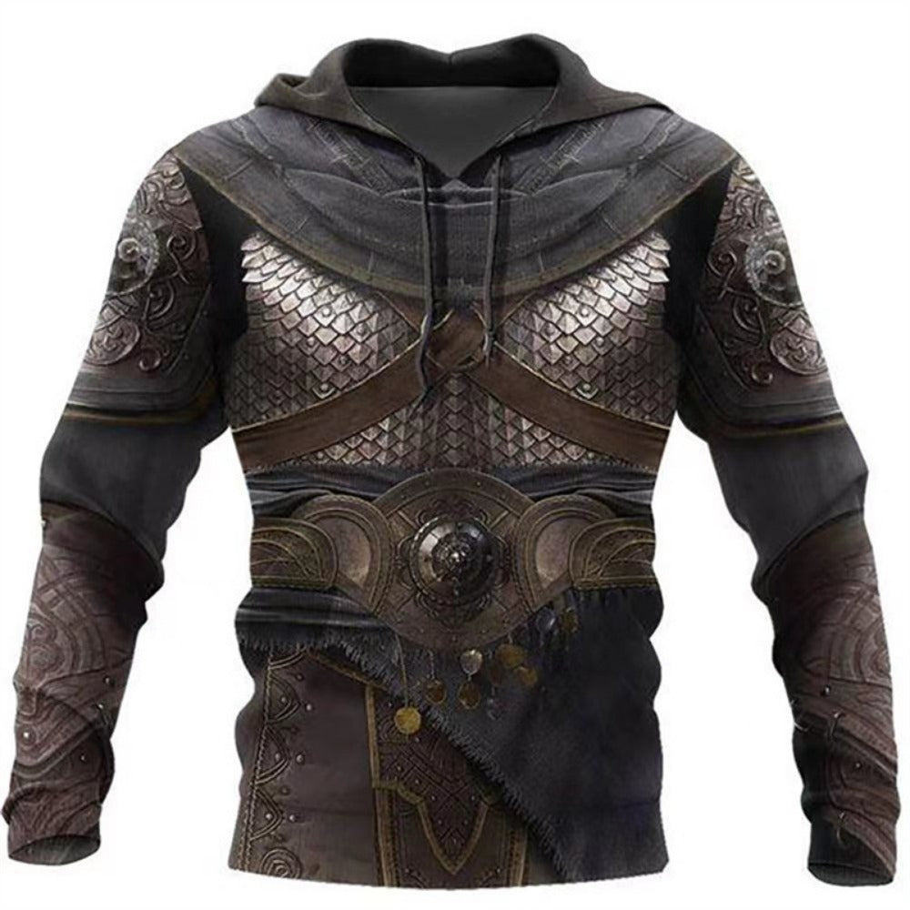 Viking Myth Armor 3D Print Hoodie Men's Cool Streetwear