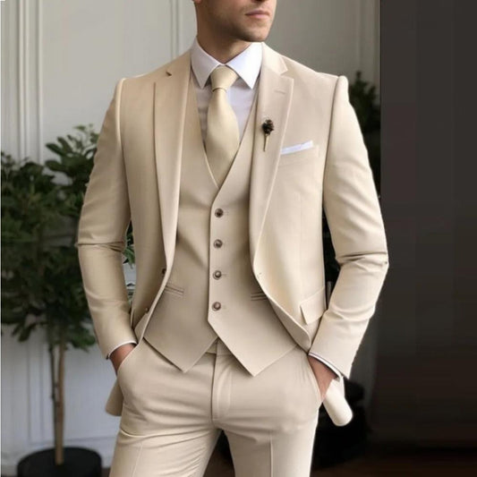 Men's BusinessBanquetWedding Premium Groom Suit Set