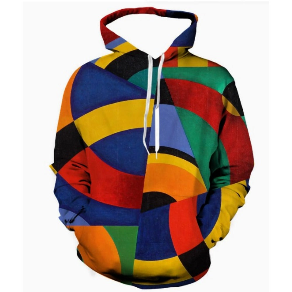 3D Digital Print Fashion Casual Hooded Sportswear Men's Graffiti Retro Style