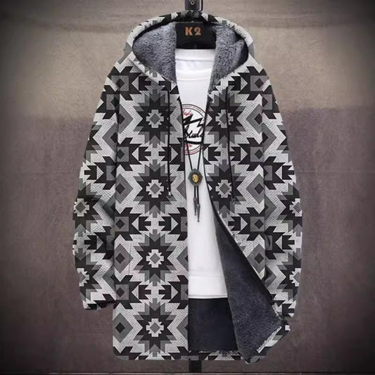 New Digital Print Fleece-Lined Men's Jacket