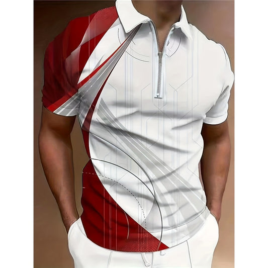 3D Print Fashion Short Sleeve Polo Shirt