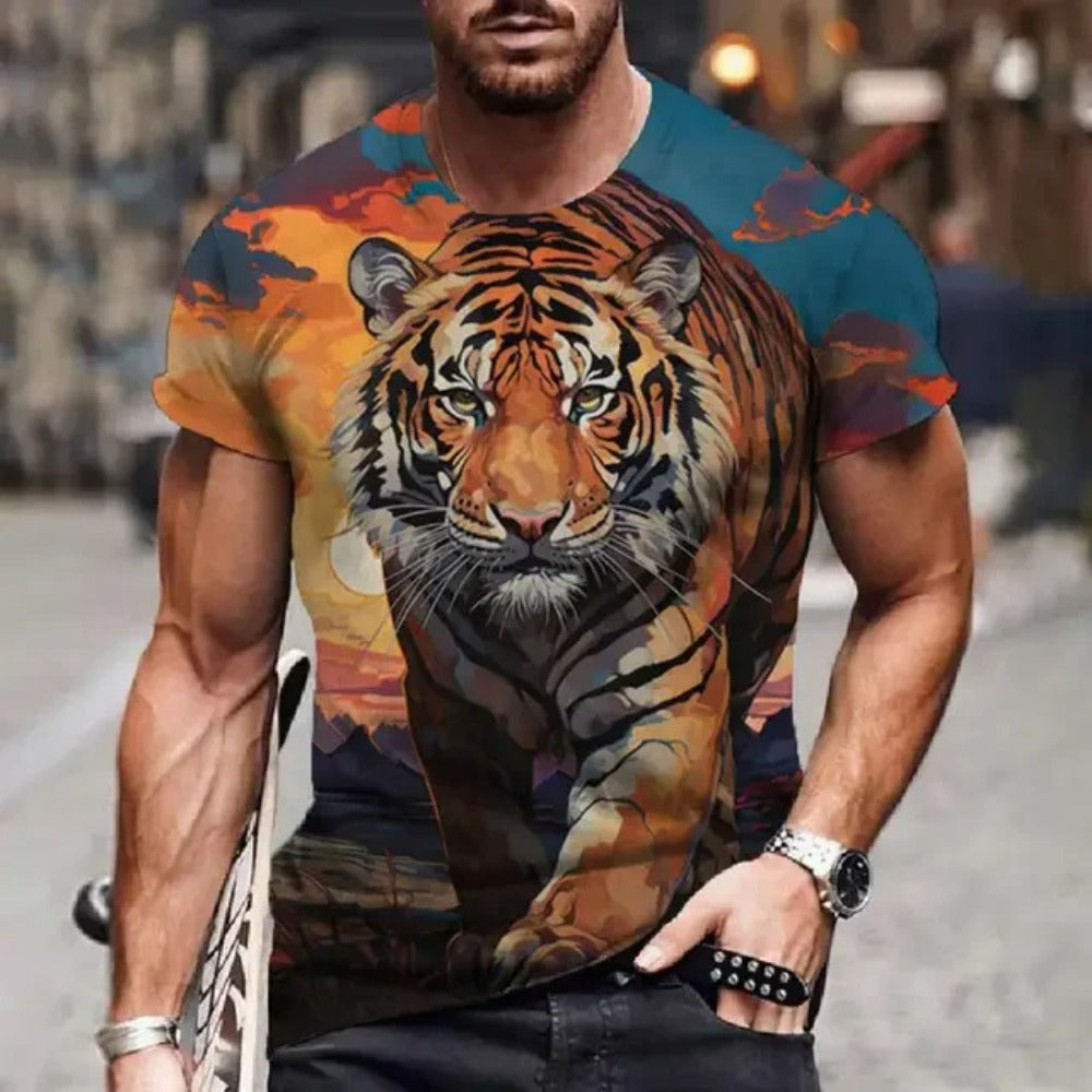 Men's Tiger Graphic Sleeveless T-Shirt – Summer Comfort Fit