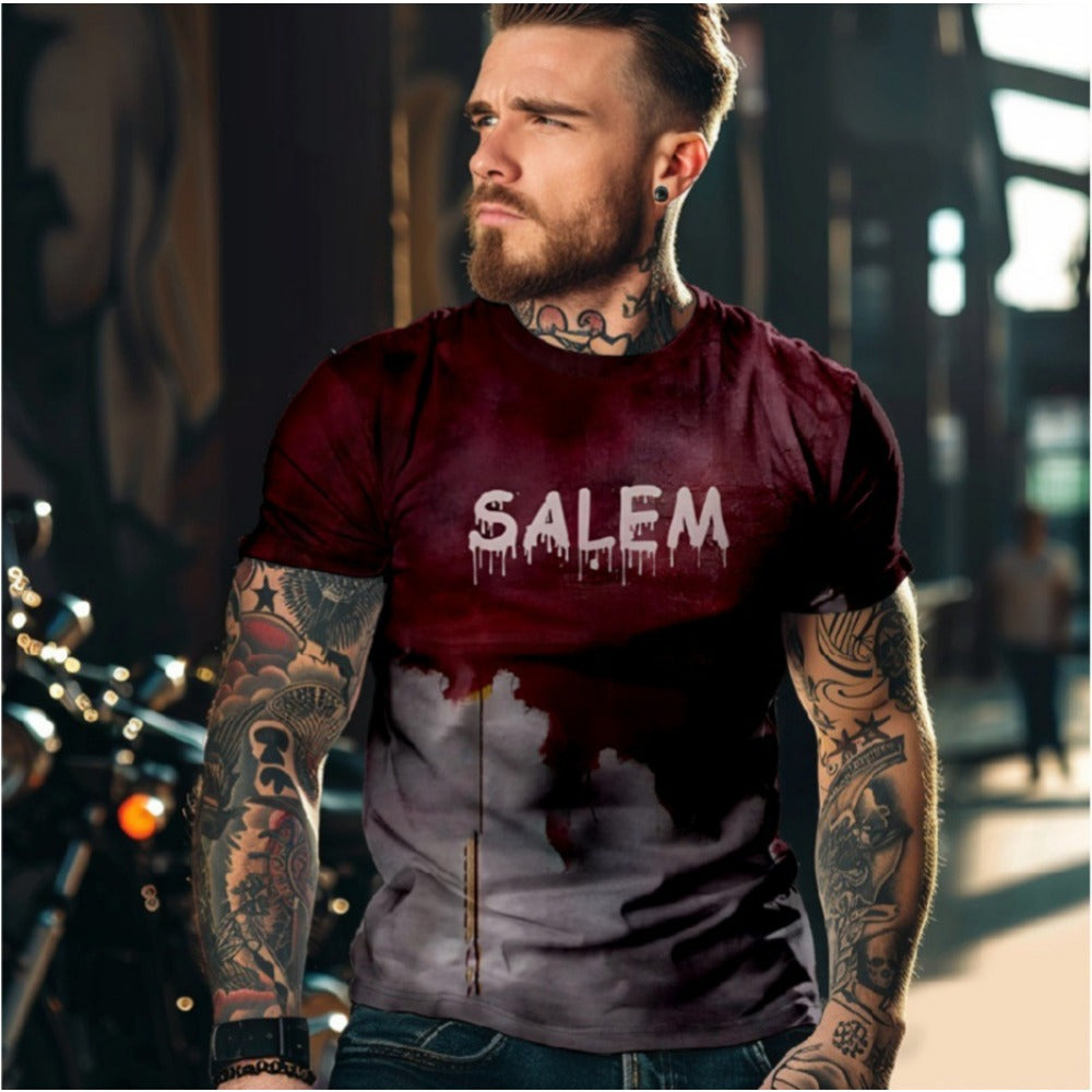 Gothic Bloody Style Bald Gift Novelty Men's Tee