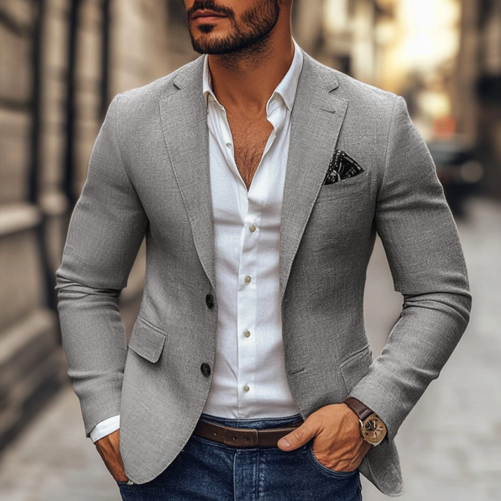 Men's Spring Casual Print DoubleBreasted Suit Jacket