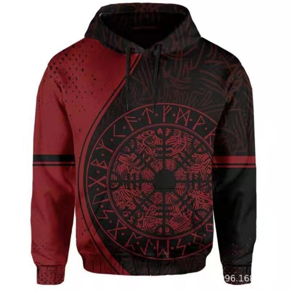 Trendy 3D Viking Warrior Print Men's Hoodie