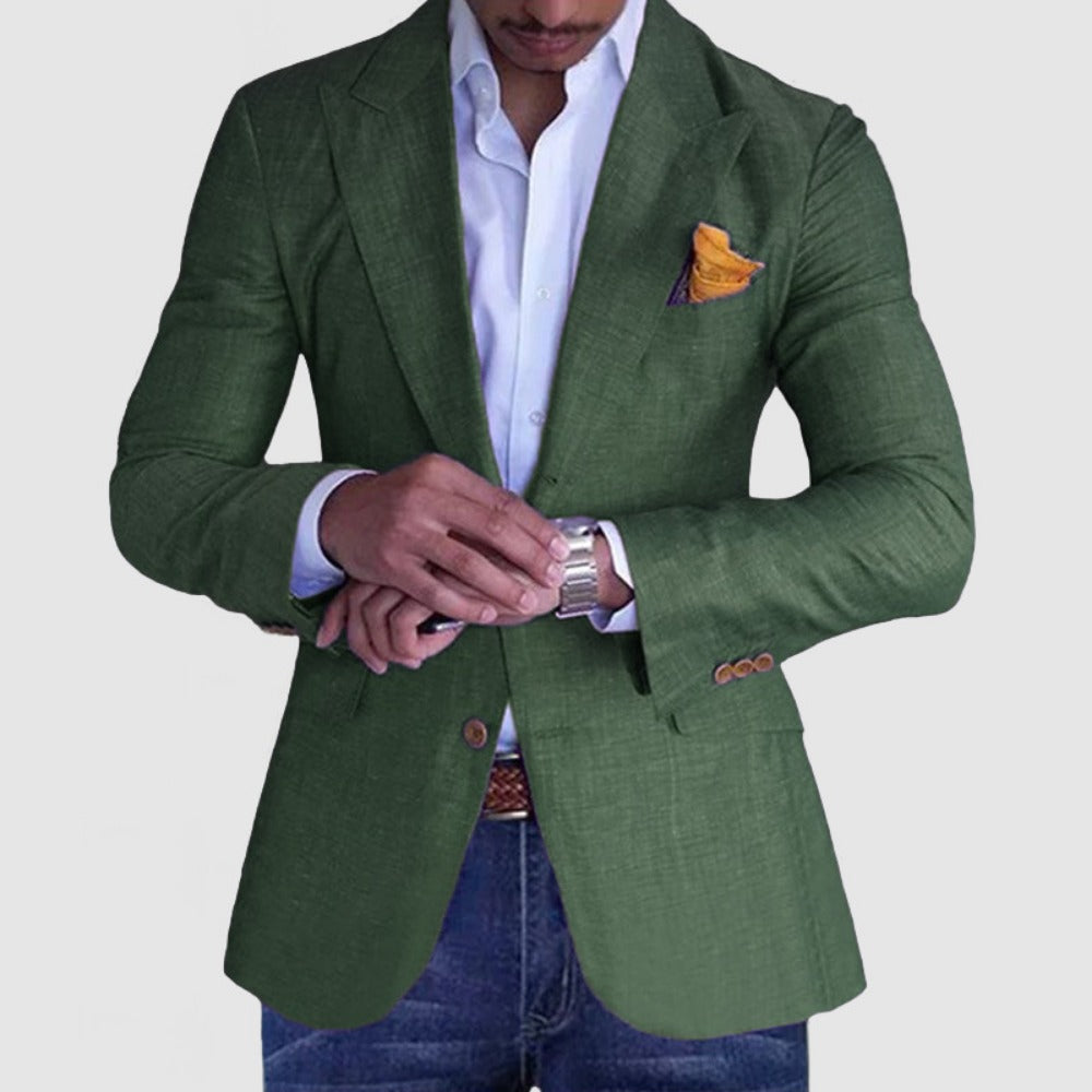 SingleBreasted TwoButton Checkered Blazer  Men's Slim Fit Casual Suit