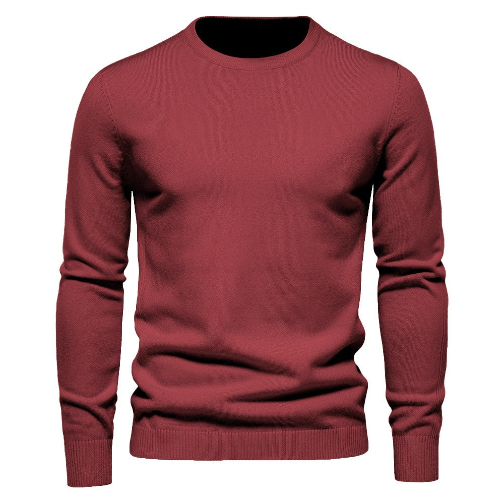 Muti-Color 2025 Fall & Winter Men’s Thick Sweater - Slim Fit Crew Neck Knit Pullover with High Elasticity