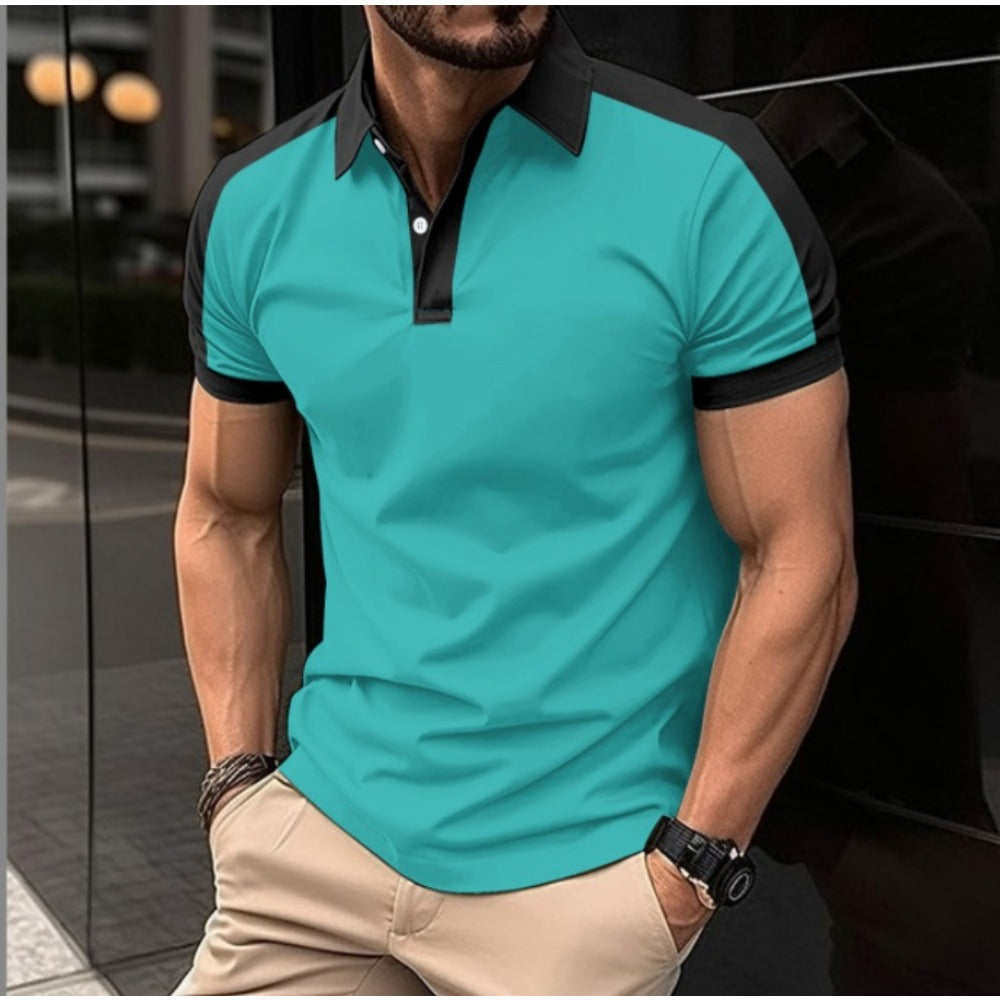 New Independent Site Men's Wear Turn-Down Collar Fashion Digital Print Men's Casual Short Sleeve Polo Shirt