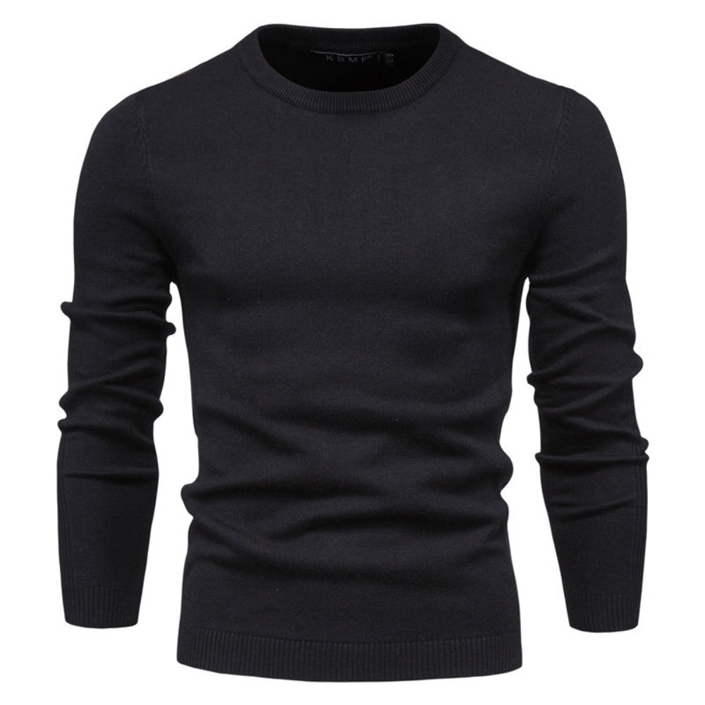 Muti-Color 2025 Fall & Winter Men’s Thick Sweater - Slim Fit Crew Neck Knit Pullover with High Elasticity