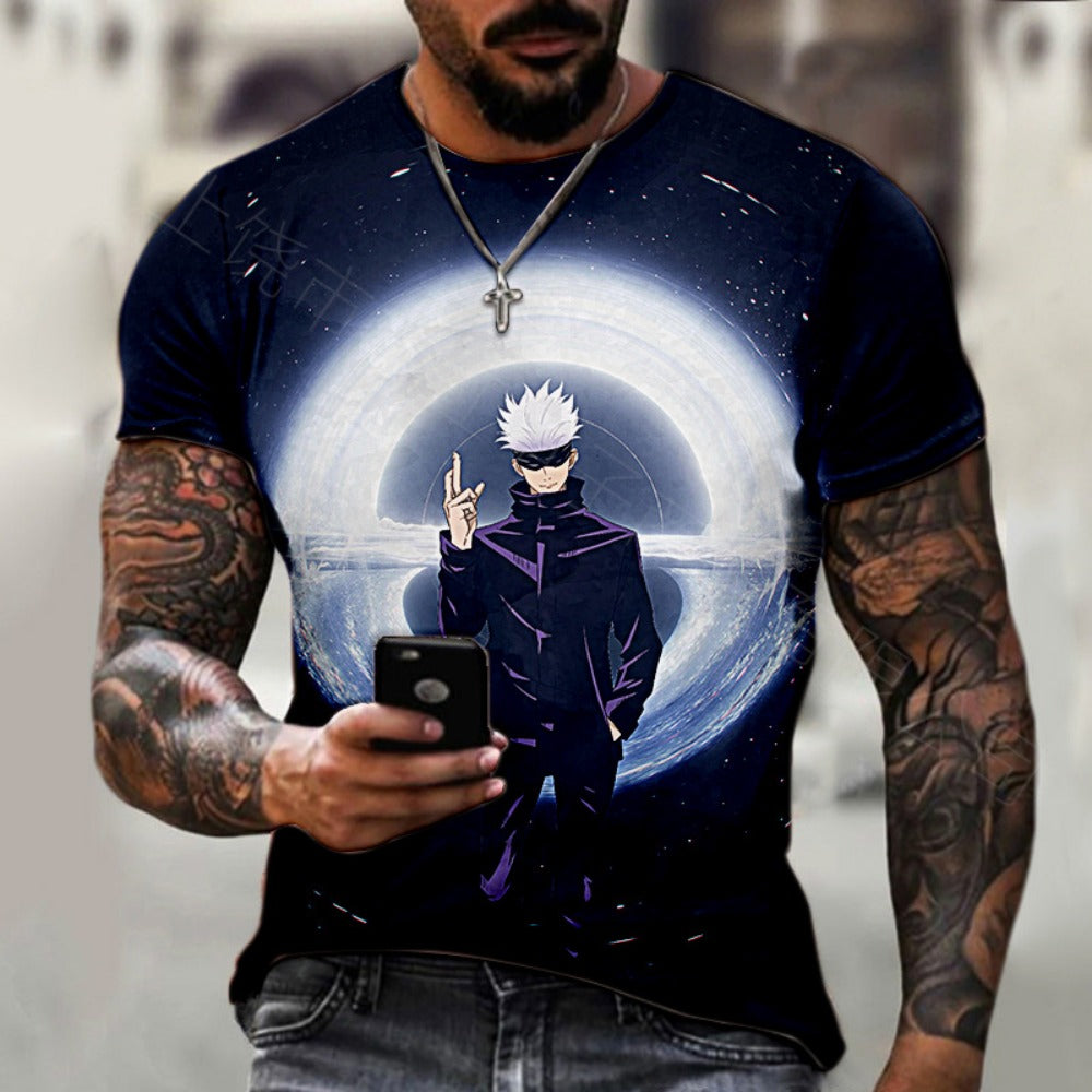 Dragon 3D Print Oversized Streetwear Men's Summer Tee