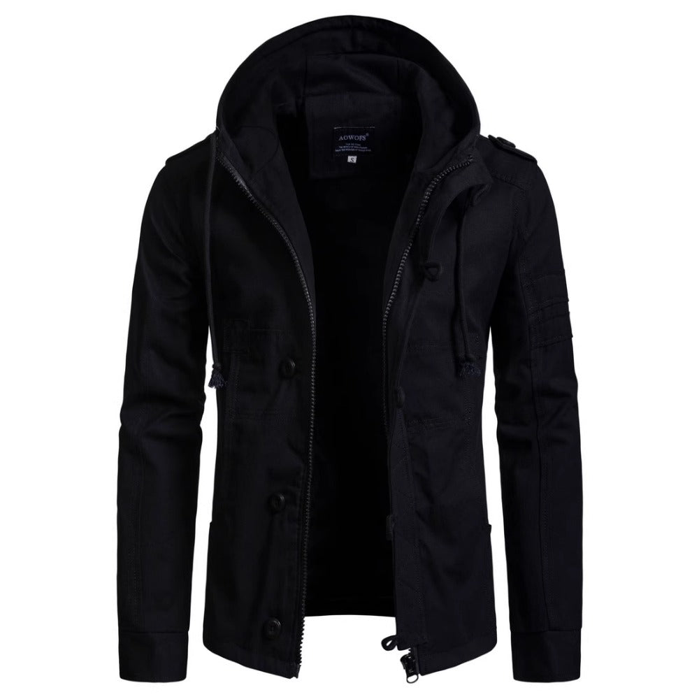 Euro-Size New Men's Hooded Zip-Up Casual Jacket