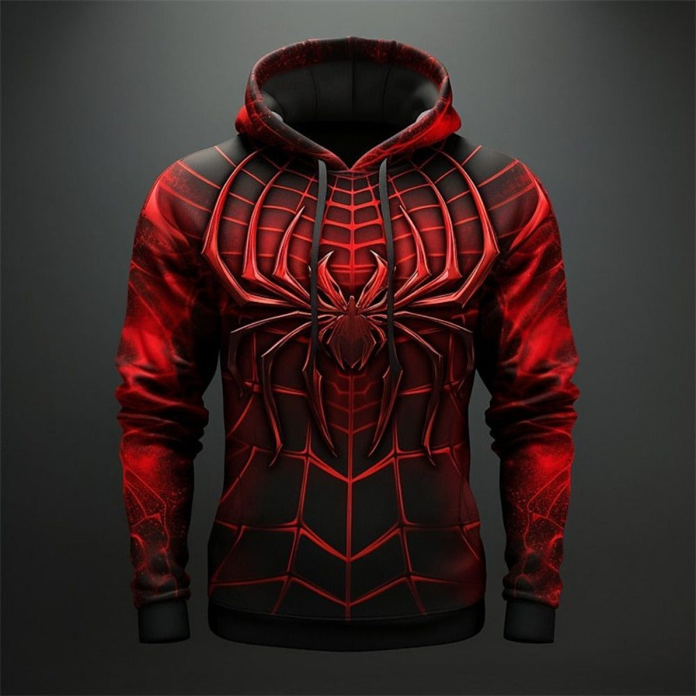 3D Spider Print Men's Hoodie Fall Street Fashion