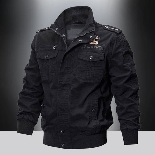 New Men's Multi-Pocket Workwear Stand Collar Jacket