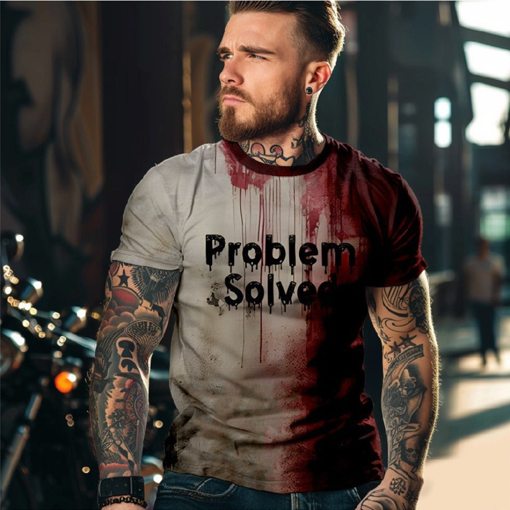 Gothic Bloody Style Bald Gift Novelty Men's Tee