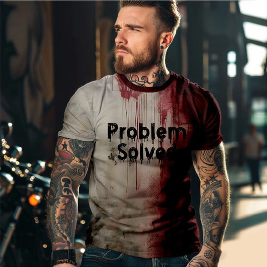 Gothic Bloody Style Bald Gift Novelty Men's Tee