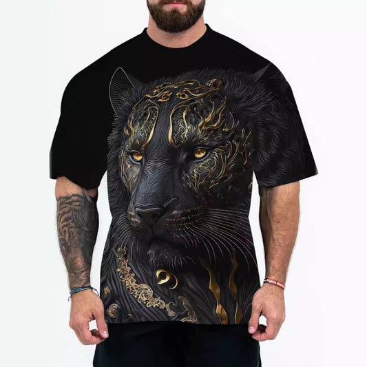 Popular 3D Digital Print Men's Loose Fit Animal/Character Customizable T-Shirt
