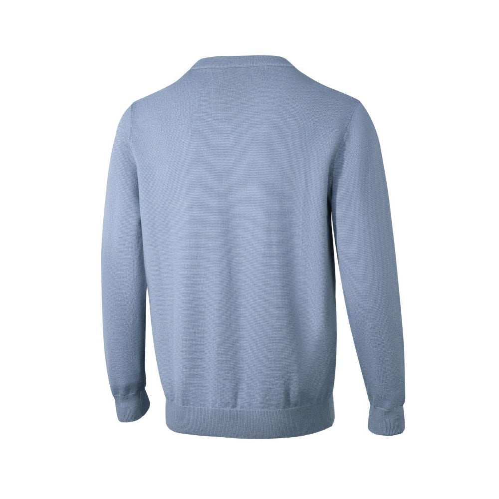 New Season Plaid Patchwork Loose Fit Long-Sleeve Pullover for Men