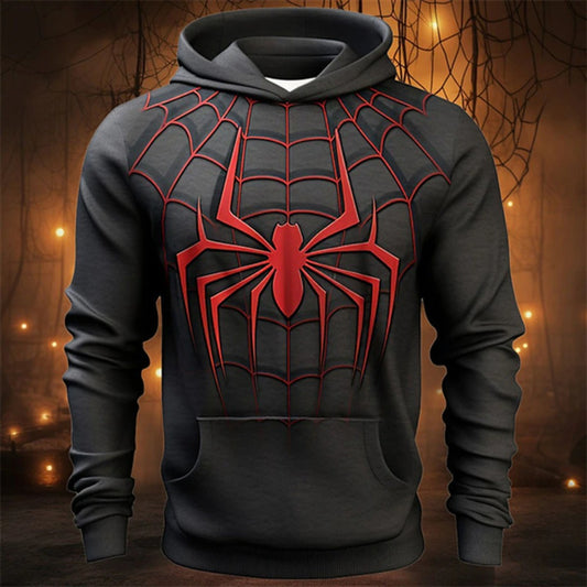 3D Spider Print Men's Hoodie Fall Street Fashion