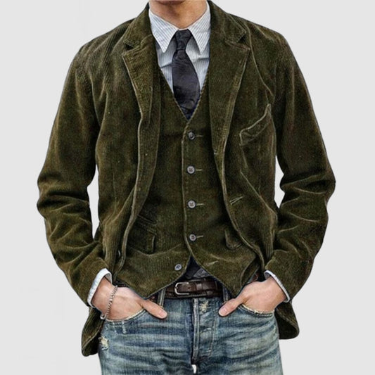 Corduroy Casual Suit Jacket  Men's Outerwear