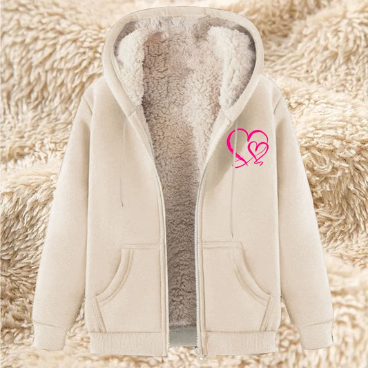Men's Sherpa Fleece Hoodie Printed Zip-Up Hoodie