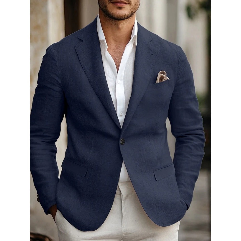 New Slim Fit TwoPiece Men's Suit  SingleButton Casual Blazer