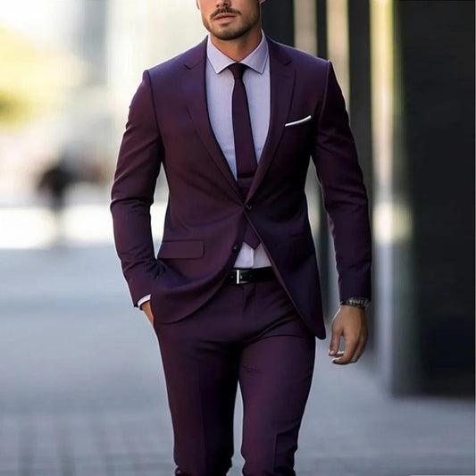 BanquetBusiness Men's Slim Fit Suit Set  PartyDance Tuxedo