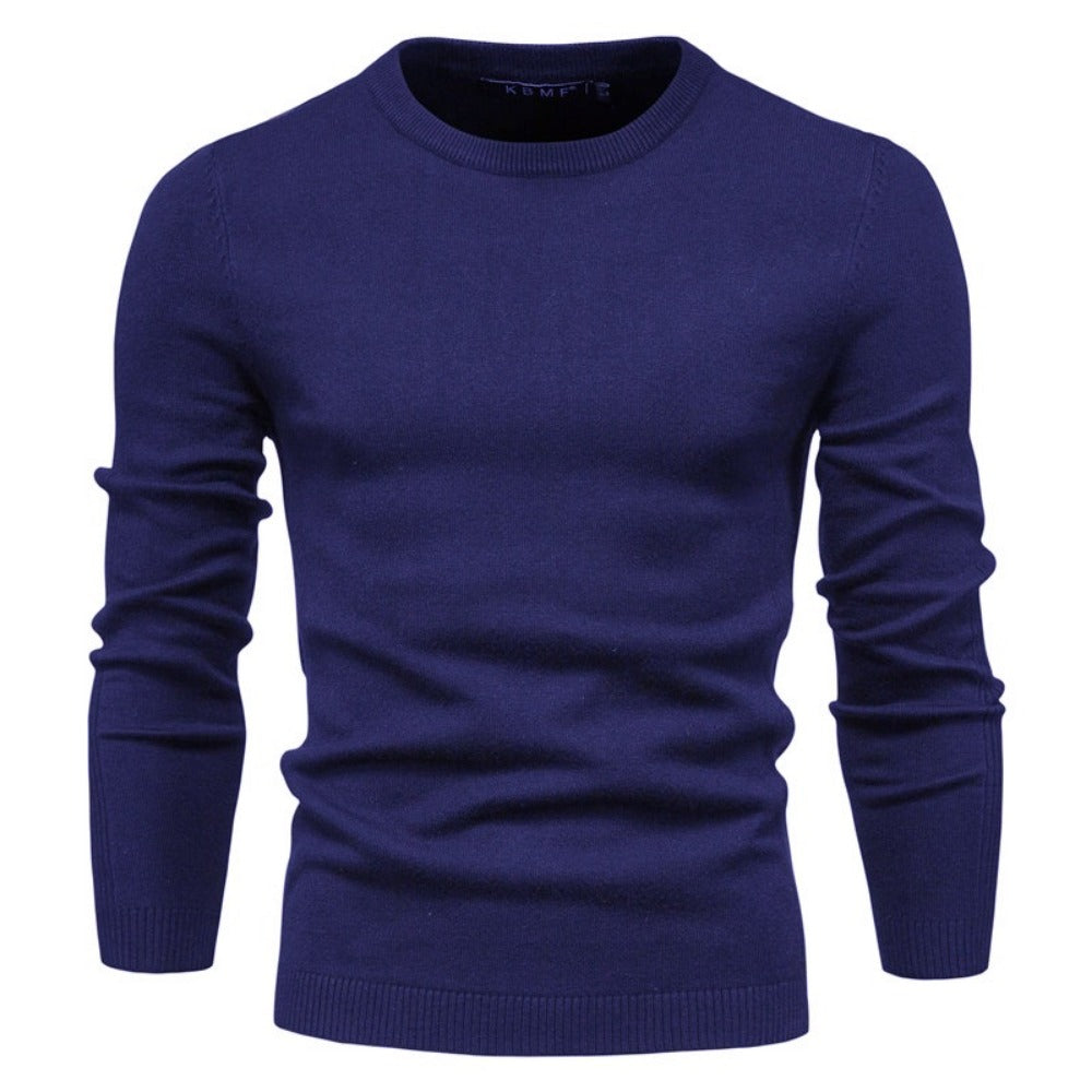 Muti-Color 2025 Fall & Winter Men’s Thick Sweater - Slim Fit Crew Neck Knit Pullover with High Elasticity