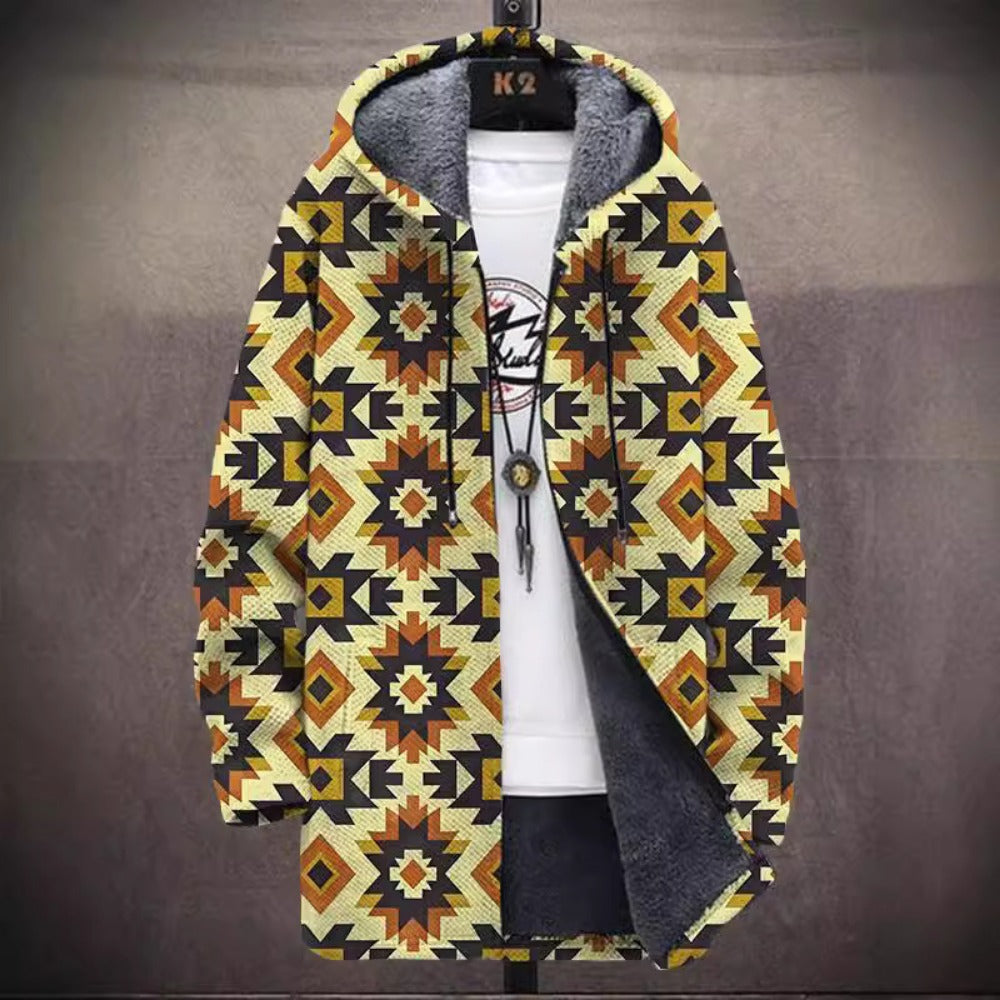 New Digital Print Fleece-Lined Men's Jacket