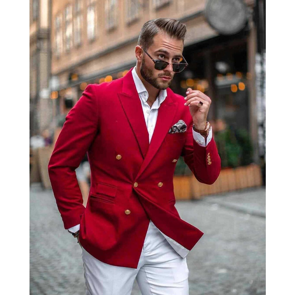 Men's Tailcoat Set  Peaked Lapel DoubleBreasted PartyDance Jacket