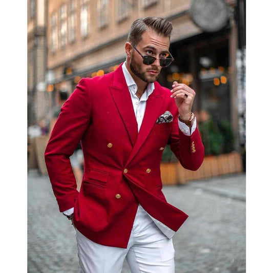 Men's Tailcoat Set  Peaked Lapel DoubleBreasted PartyDance Jacket