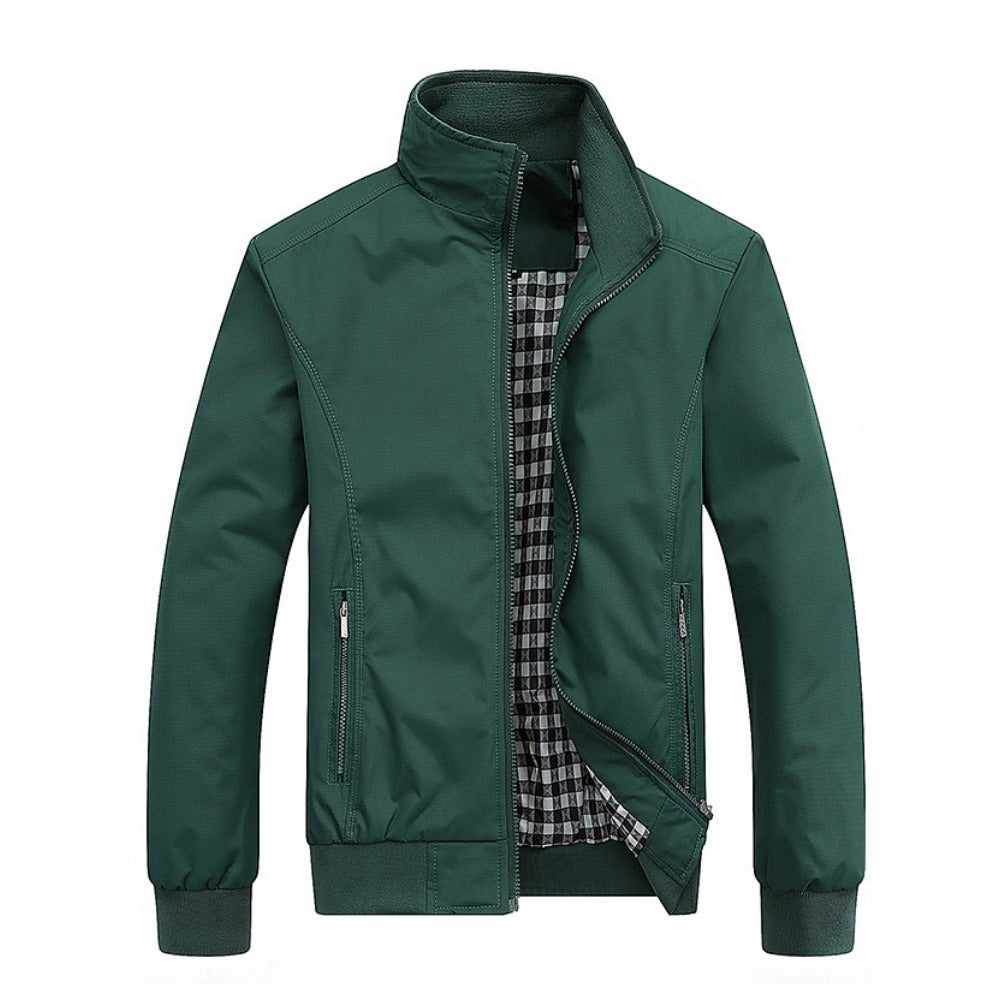 Stand Collar Workwear Jacket Loose Fit Casual Coat
